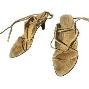 Mui Mui Strappy Suede Heeled Sandals Sz 35 (US Size 5 via chart)
